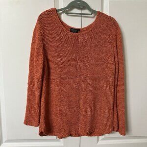 Y2K Blueberry Hill Orange Sweater Womens XL Slouchy Boho Fall Transition Layer
